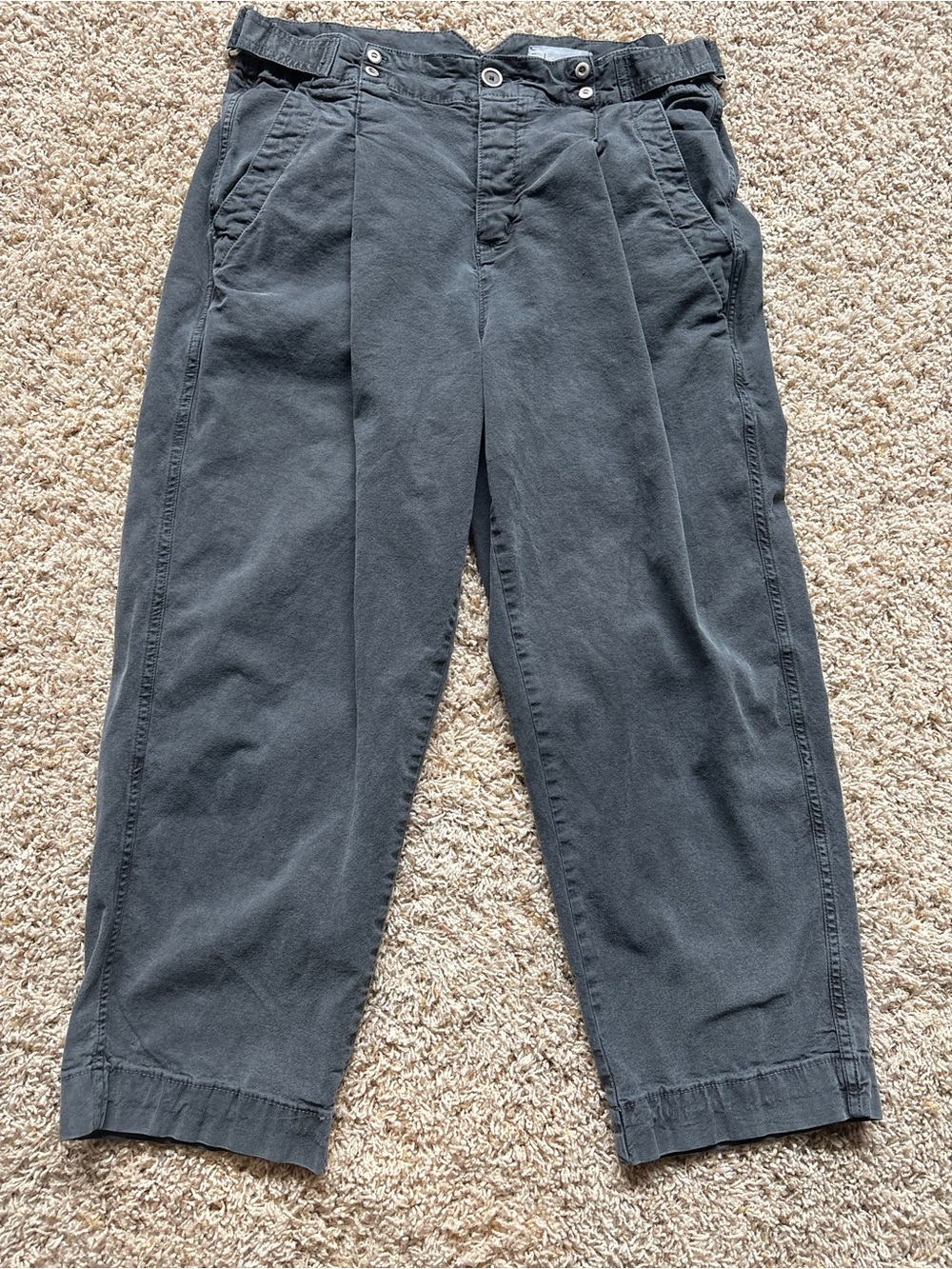 ANTHROPOLOGIE Slouched Trousers - Size 30 Washed Black